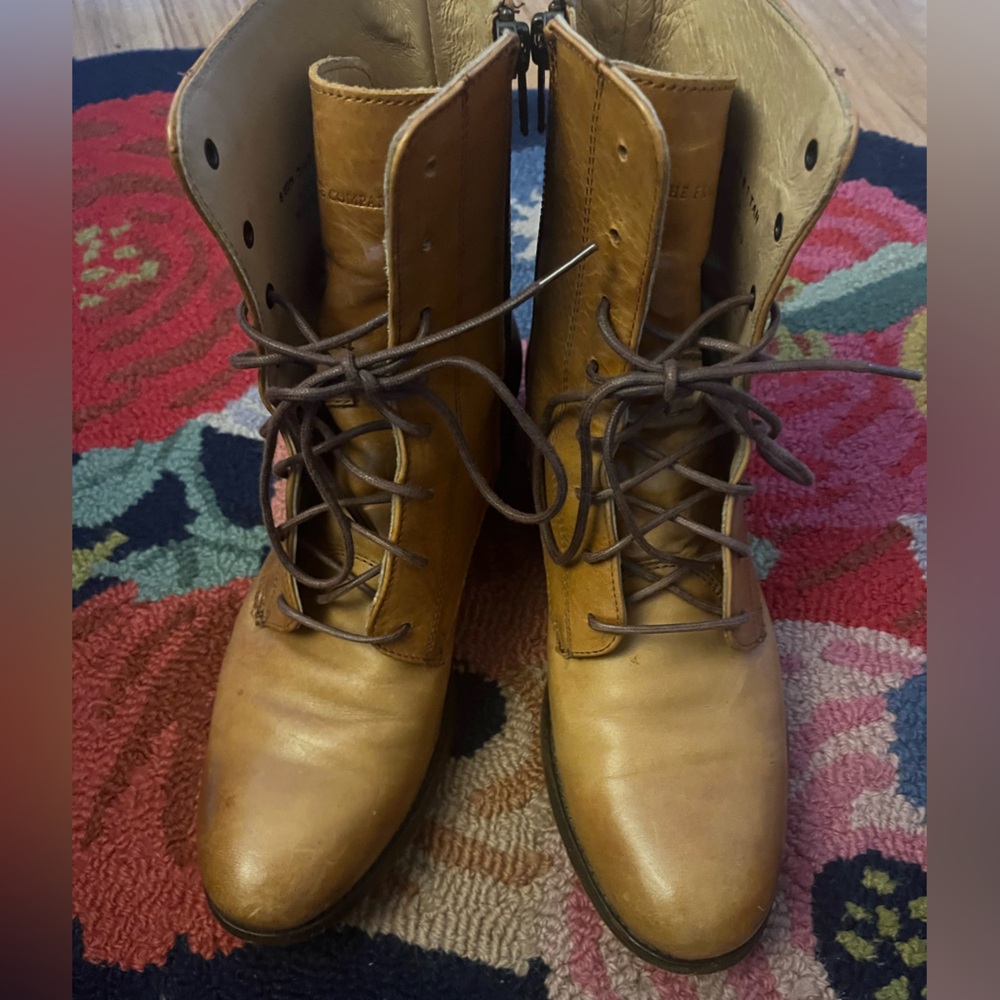 FRYE Melissa Lace Short Combat Boots - Picture 4 of 9